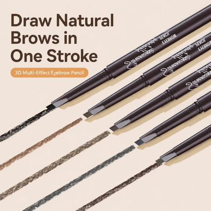 MYONLY Dual-Ended Eyebrow Pencil Set with Spoolie Brush, 3pcs Black, 3pcs Light Coffee, 3pcs Medium Coffee, 3pcs Grey, 3pcs Deep Coffee, 3pcs Black+Light Coffee+Deep Coffee, 3pcs Black+Light Coffee+Grey, 3pcs Black+Medium+Grey, 3pcs Black+Grey+Deep Cof...