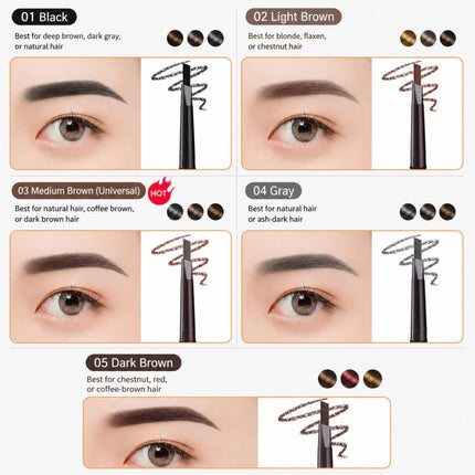 MYONLY Dual-Ended Eyebrow Pencil Set with Spoolie Brush, 2 Black+2 Deep Coffee+1 Grey, 2 Deep Coffee+2 Grey+1 Black, 2 Black+2 Light Coffee+1 Grey, 2 Black+2 Medium Coffee+1 Grey, 1 Black+3 Light Coffee+1 Grey, 1 Black+3 Deep Coffee+1 Grey             ...