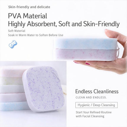 MYONLY Soft PVA Facial Cleansing Sponge with Lanyard and Travel Case Gentle Exfoliating Face Washing Sponge, 15T Seaweed, 15T Pearl, 15T Walnut, 15T Bamboo Charcoal, 15T Wood Pulp, 20T Bayberry, 20T Blueberry, 20T Sweet Orange, 20T Lavender, 20T Green ...