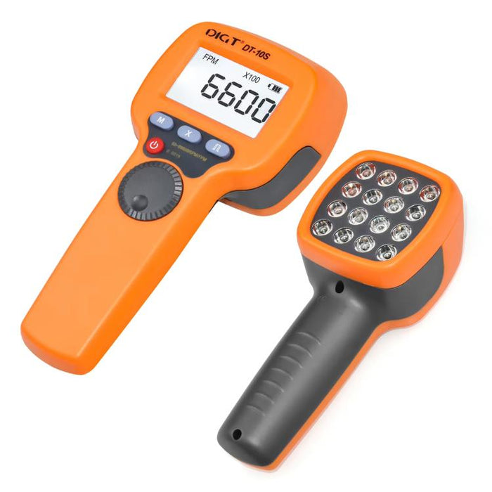 DIGT DT-10S Handheld Digital Stroboscope Tachometer 60-99999 RPM Non-Contact Tachometer with 1500 LUX LED Light, DT-10S