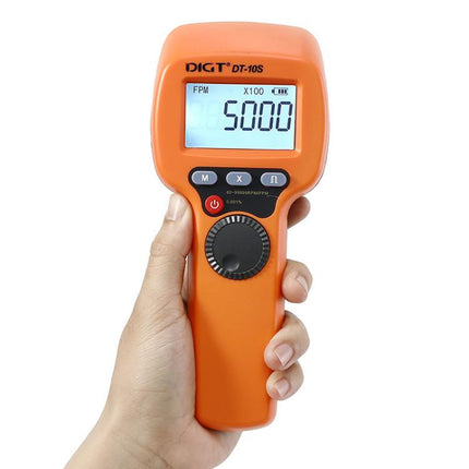 DIGT DT-10S Handheld Digital Stroboscope Tachometer 60-99999 RPM Non-Contact Tachometer with 1500 LUX LED Light, DT-10S