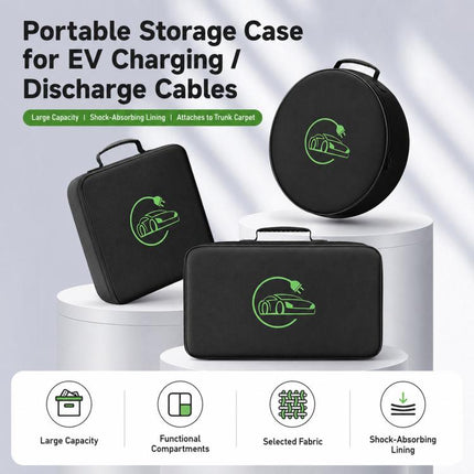 BUBM EV Cable Bag Portable Charger Storage Case Waterproof Organizer For EV Charging Equipment, Square, Round, Rectangular