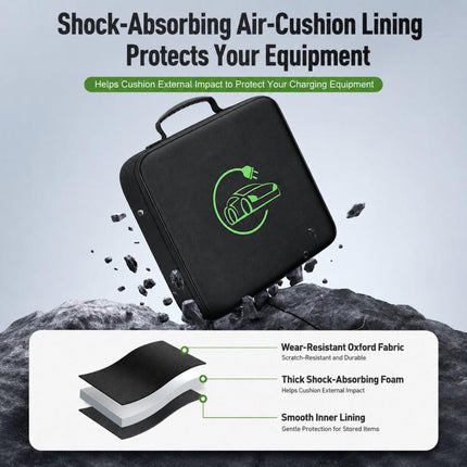 BUBM EV Cable Bag Portable Charger Storage Case Waterproof Organizer For EV Charging Equipment, Square, Round, Rectangular