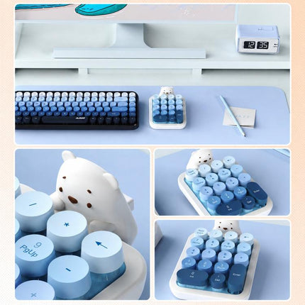 Ajazz AF18 Laptop 2.4G Wireless Numeric Keypad 18 Keys Numpad With Cute Silicone Bear Cover