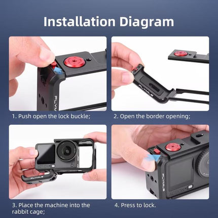 For DJI Osmo Action 6 Flymile Action Camera Metal Protective Case Extension Frame