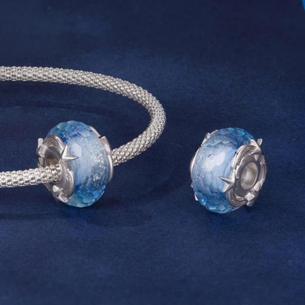 Meteorite Glass Beads Copper Plated with White Gold DIY Jewelry Accessories, YIC149