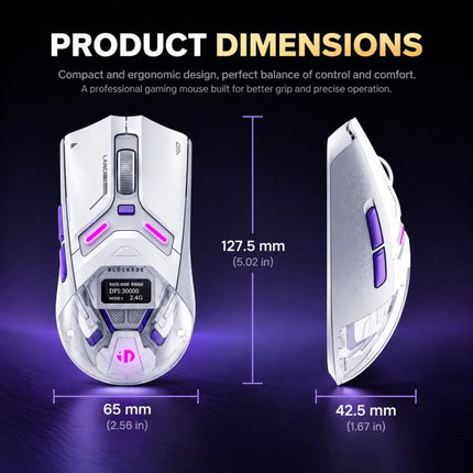 Inphic ZHEN Tri-Mode Wireless Gaming Mouse With OLED Display, Magnetic Charging Dock