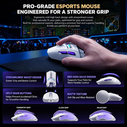 Inphic ZHEN Tri-Mode Wireless Gaming Mouse With OLED Display, Magnetic Charging Dock