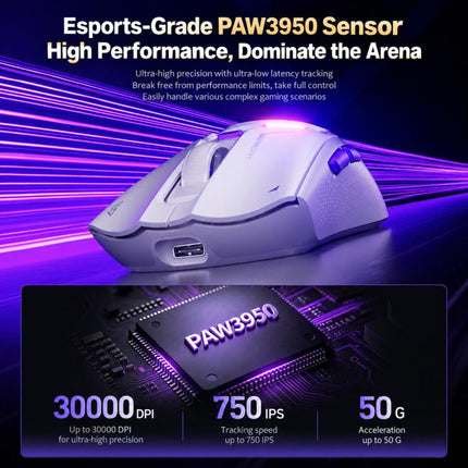 Inphic ZHEN Tri-Mode Wireless Gaming Mouse With OLED Display, Magnetic Charging Dock