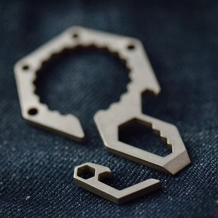 EDC Mini Lightweight Bottle Beer Opener Keyring Pocket Tool Outdoor Camp Hike Utility Gadget, Titanium Alloy, Stainless steel