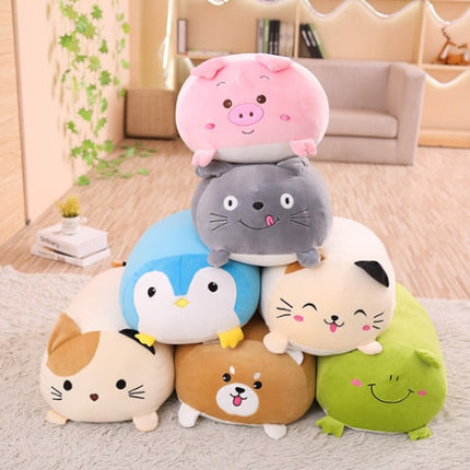 New Soft Animal Cartoon Pillow Cushion Cute Fat Dog Cat Totoro Penguin Pig Frog Plush Toy, 28cm, 60cm, 90cm