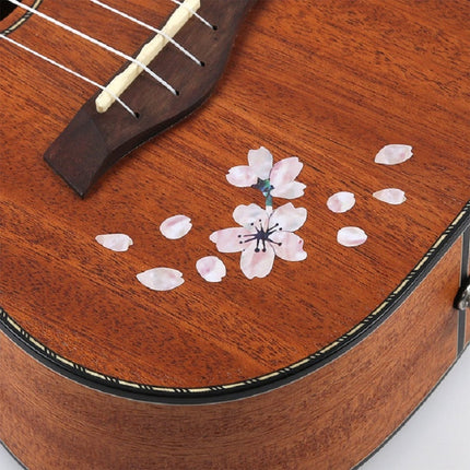2 PCS Guitar Panel Stickers DIY Cherry Blossom Stickers Ukuleles Paste, 2 PCS Guitar Panel Stickers