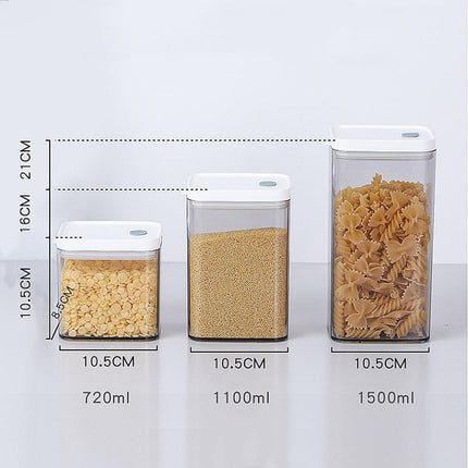 Household Coarse Grain Transparent Sealed Jar Food Grade Storage Jar Dried Fruit Snack Storage Jar with Lid, 700ml, 1100ml, 1500ml