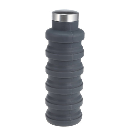 Portable Silicone Water Bottle Retractable Folding Coffee Bottle Outdoor Travel Drinking Sport Drink Kettle,Capacity:500ml, Gray, Orange, Blue, Purple