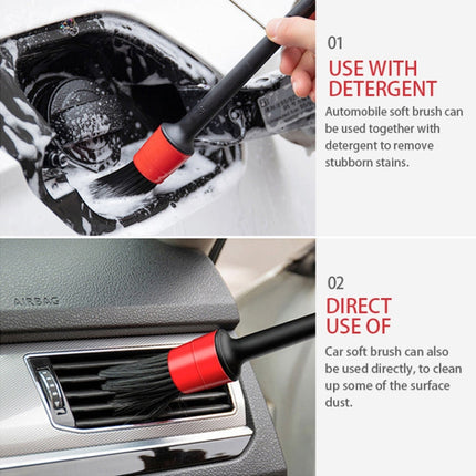 5 Pcs Car Detailing Brush Cleaning Natural Boar Hair Brushes Auto Detail Tools Products Wheels Dashboard, 5 in 1 Random Color Delivery, 5 in 1 Black, 5 in 1 White