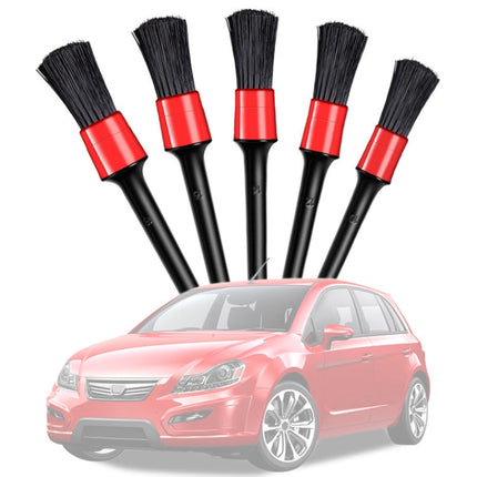 5 Pcs Car Detailing Brush Cleaning Natural Boar Hair Brushes Auto Detail Tools Products Wheels Dashboard, 5 in 1 Random Color Delivery, 5 in 1 Black, 5 in 1 White