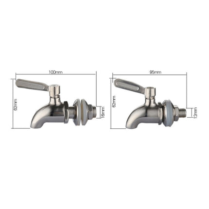 Drink Dispenser Beverage Wine Barrel Tap Spigot Stainless Steel Coffee Juice Faucet, 12mm, 16mm