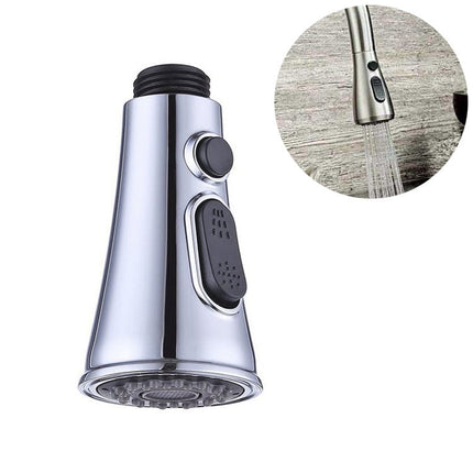 Kitchen Horn Button Switch Pausable Faucet Sprinkler Water Saving Nozzle Sprayer Filter, Plating CP, Drawing BN