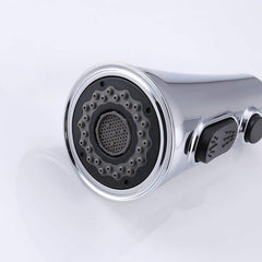 Kitchen Horn Button Switch Pausable Faucet Sprinkler Water Saving Nozzle Sprayer Filter, Plating CP, Drawing BN