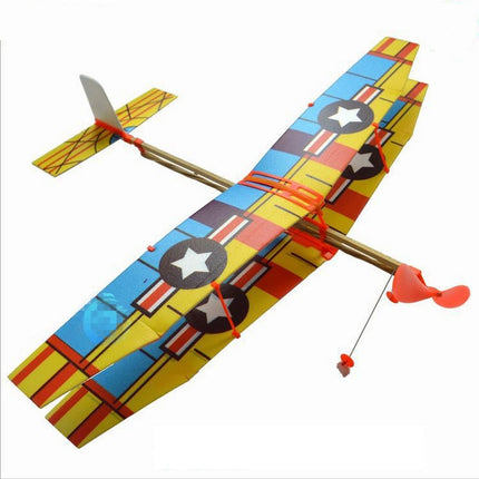 DIY Assemble Rubber Powered Model Plane Glider Aircraft Toy Educational Toys, Random Style Delivery, Plane Glider Toy