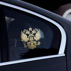 10 PCS PITREW Coat of Arms of Russia Emblem Nickel Metal Car Stickers Decals(Gold)