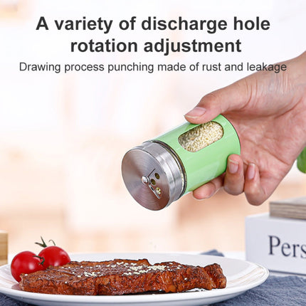 Stainless Steel Lid Glass Seasoning Jar Kitchen Supplies, Transparent