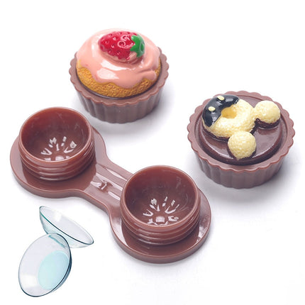 Cartoon Cute Cream Cake Glasses Double Box Contact Lenses Couple Box