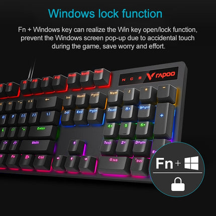 Rapoo V500 PRO Mixed Light 104 Keys Desktop Laptop Computer Game Esports Office Home Typing Wired Mechanical Keyboard