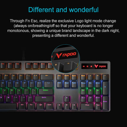 Rapoo V500 PRO Mixed Light 104 Keys Desktop Laptop Computer Game Esports Office Home Typing Wired Mechanical Keyboard