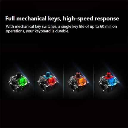 Rapoo V500 PRO Mixed Light 104 Keys Desktop Laptop Computer Game Esports Office Home Typing Wired Mechanical Keyboard