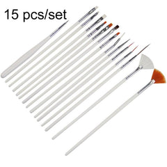 15 PCS/Set Nail Art Tools Brushes for Manicure Rhinestones Nails Decorations Nail Nrush Kit Painting Fingernail Tool Pen Kit