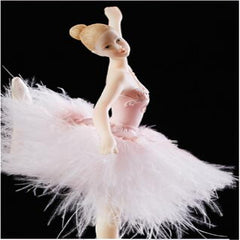 Elegant Refined Ballerina Dance Carousel Feather Music Box