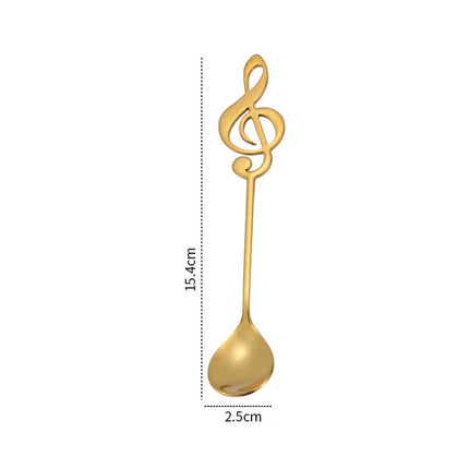 Creative Musical Note Spoon Coffee Stirring Scoop Stainless Steel Titanium Music Bar Spoon Gift Spoon