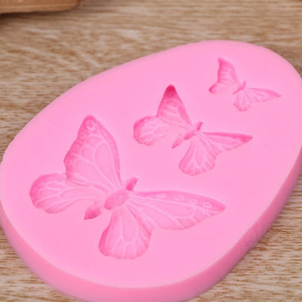 2 PCS Simulation Butterfly Fondant Silicone Mould Handmade Soap DIY Cake Decorating Chocolate Lace Baking Tools, 2 PCS