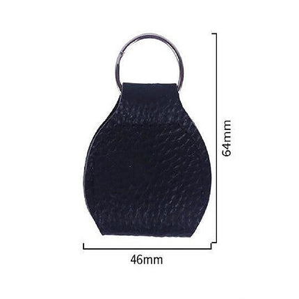 10 PCS Genuine Leather Guitar Pick Storage Bag with Key Ring, Black, Brown