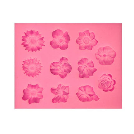 Fondant Cake Silicone Mold Chocolate Mold DIY Trumpet Flower Sun Flower Baking Decoration, Sun Flower Shape(Pink), Sun Flower Shape(Gray)