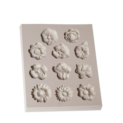 Fondant Cake Silicone Mold Chocolate Mold DIY Trumpet Flower Sun Flower Baking Decoration, Sun Flower Shape(Pink), Sun Flower Shape(Gray)