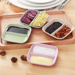 10pcs Kitchen Accessories 2 In 1 Seasoning Sauce Dishes Wheat Straw Salad Saucer Bowl