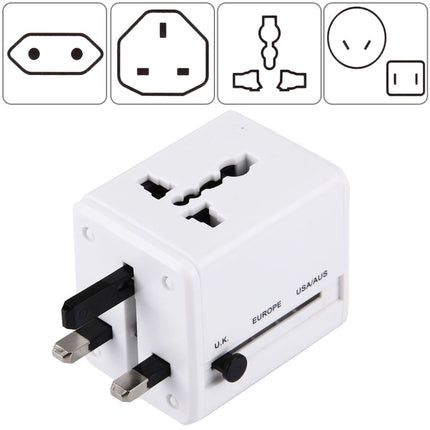 World-Wide Universal Travel Concealable Plugs Adapter with & Built-in Dual USB Ports Charger for US, UK, AU, EU