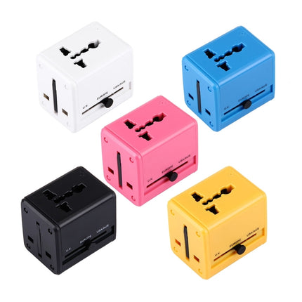 World-Wide Universal Travel Concealable Plugs Adapter with & Built-in Dual USB Ports Charger for US, UK, AU, EU
