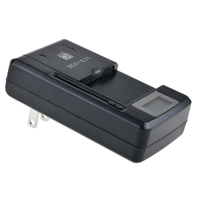 Universal Cell Phone Battery Charger – USB Output & LCD Display, 800mA/1300mA