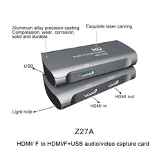 Z27A HDMI Female to HDMI Female USB Video Audio Capture Box, Z27A