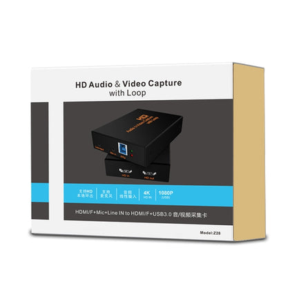 Z28 Professional HDMI Female + Mic + Line In to HDMI Female USB 3.0 Video Audio Capture Box, Z28