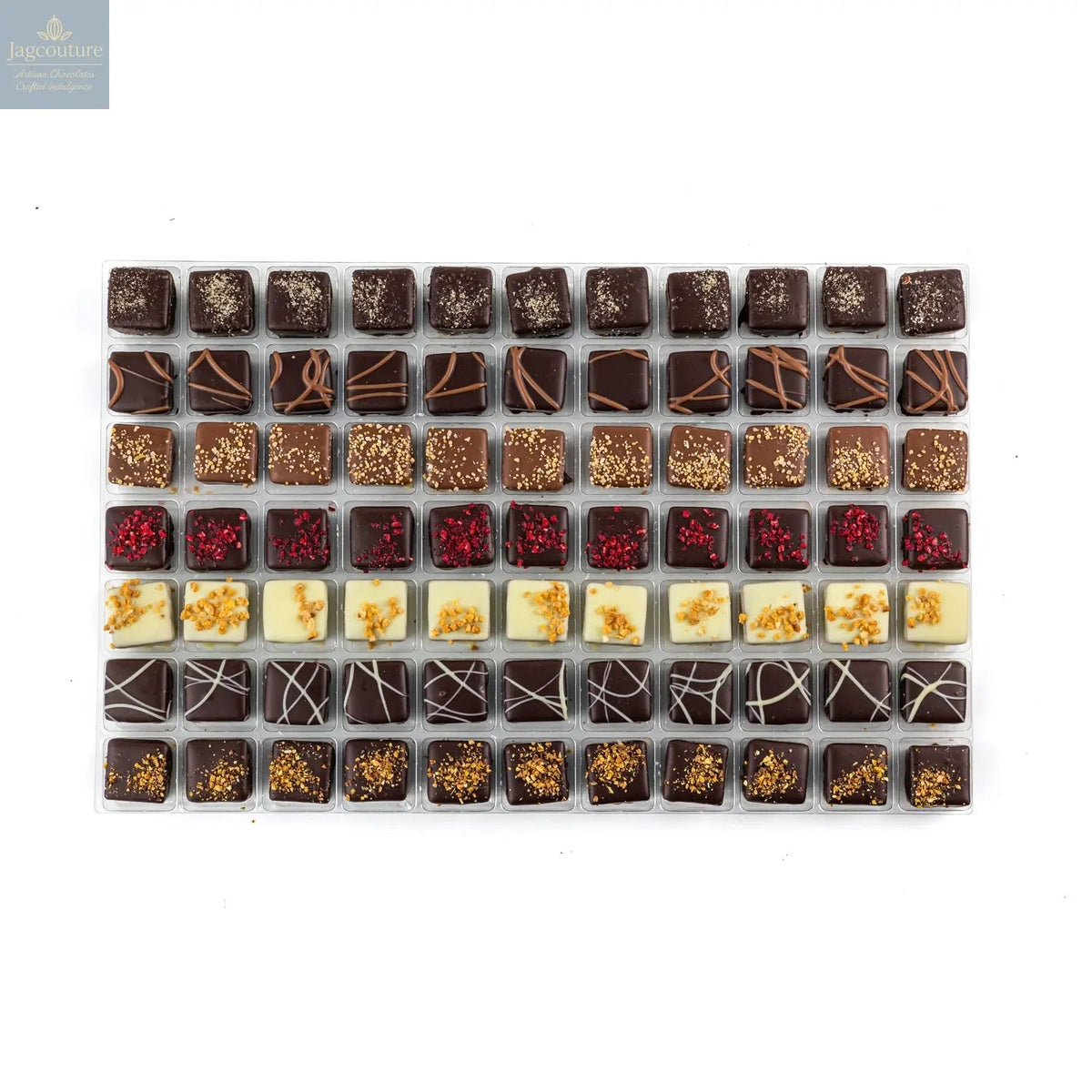 The French Style Collection - dark salted caramel, dark salted caramel, milk caramel, dark raspberry, white bresilienne, dark bresilienne, dark lemon