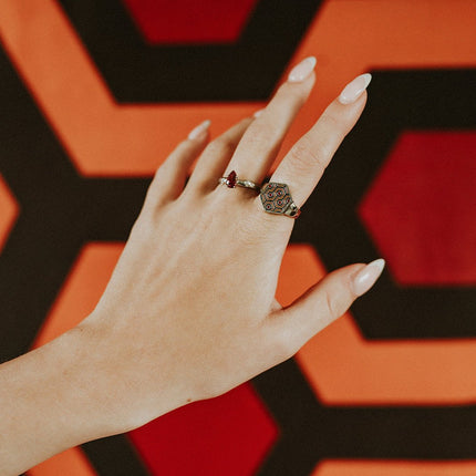 Crimson Veil Ring