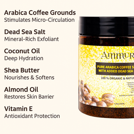 Ammuri Organic Coffee Body Scrub with Dead Sea Salt