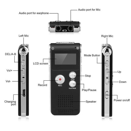 SK012 32GB Smart Noise Reduction HD Voice Recording Pen, Black 32GB