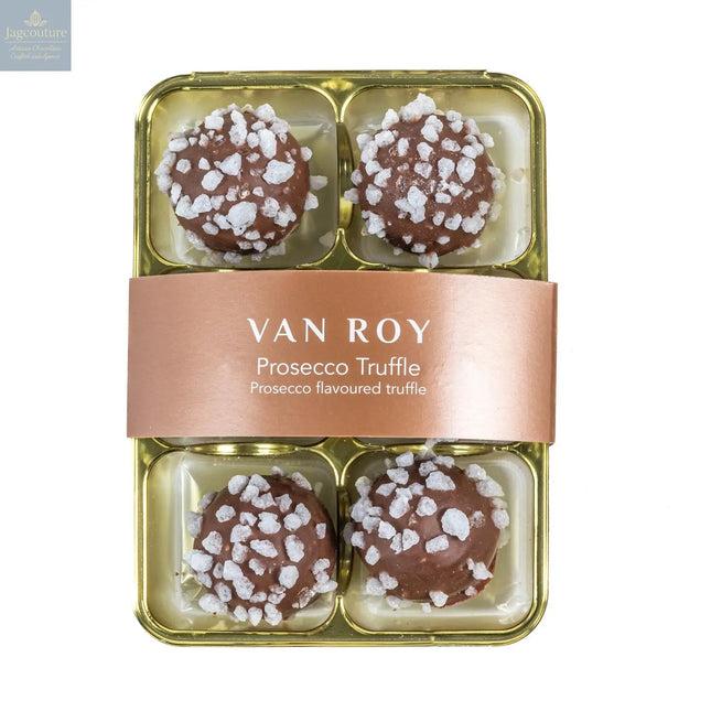 Van Roy 6 pack of prosecco truffles in cello