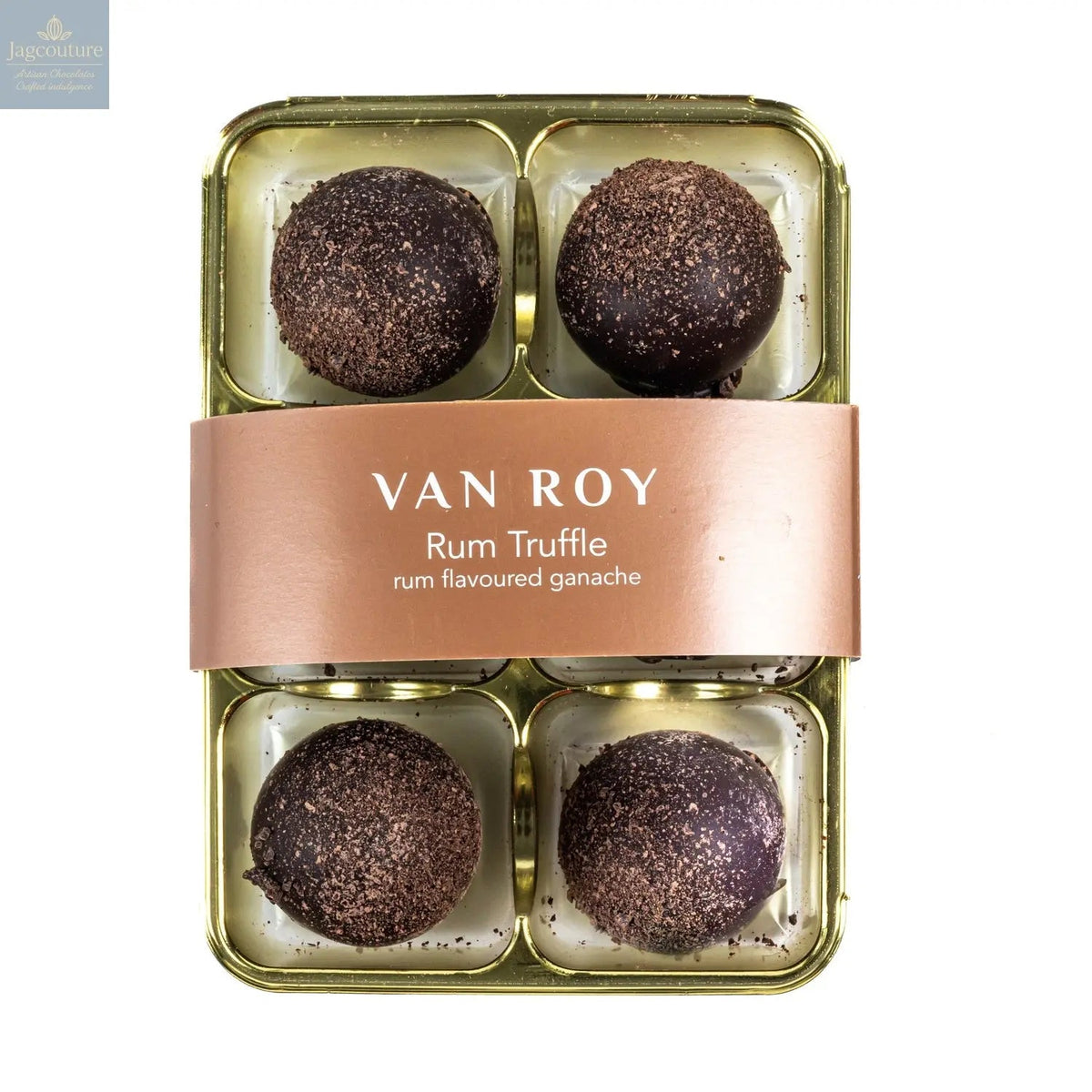 Van Roy 6 pack of rum truffles in cello