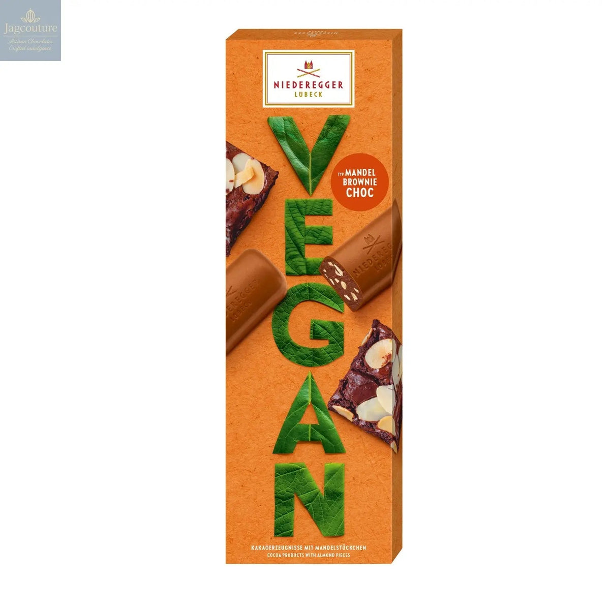 Vegan Brownie - alternative to milk chocolate praline loaves with almond brownie pieces